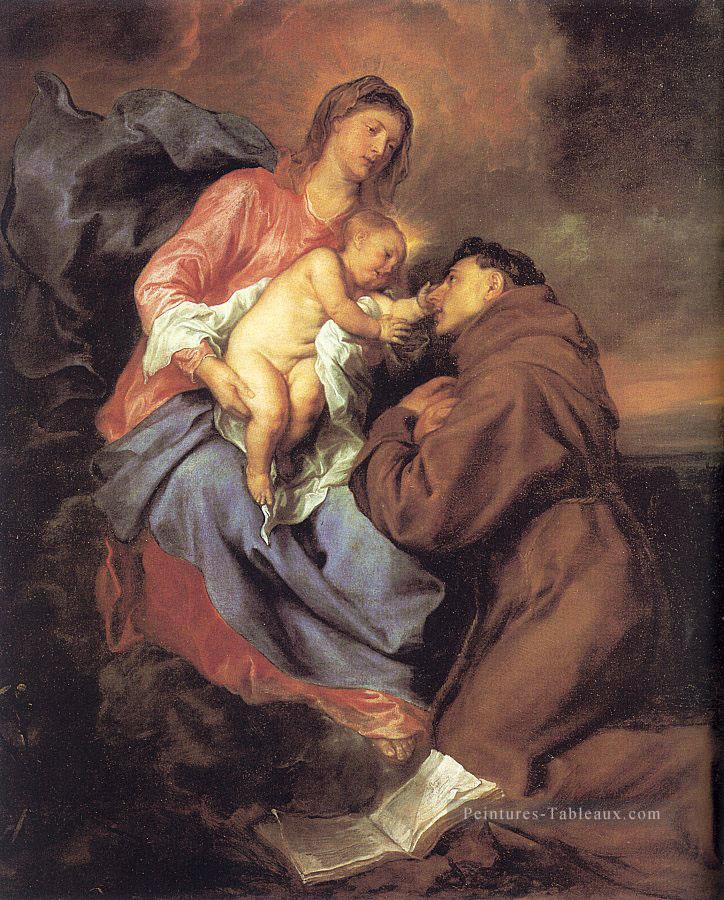 La vision de saint Antoine Baroque biblique Anthony van Dyck Peintures à l'huile